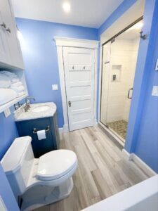 Finally, the location and configuration of a current bathroom